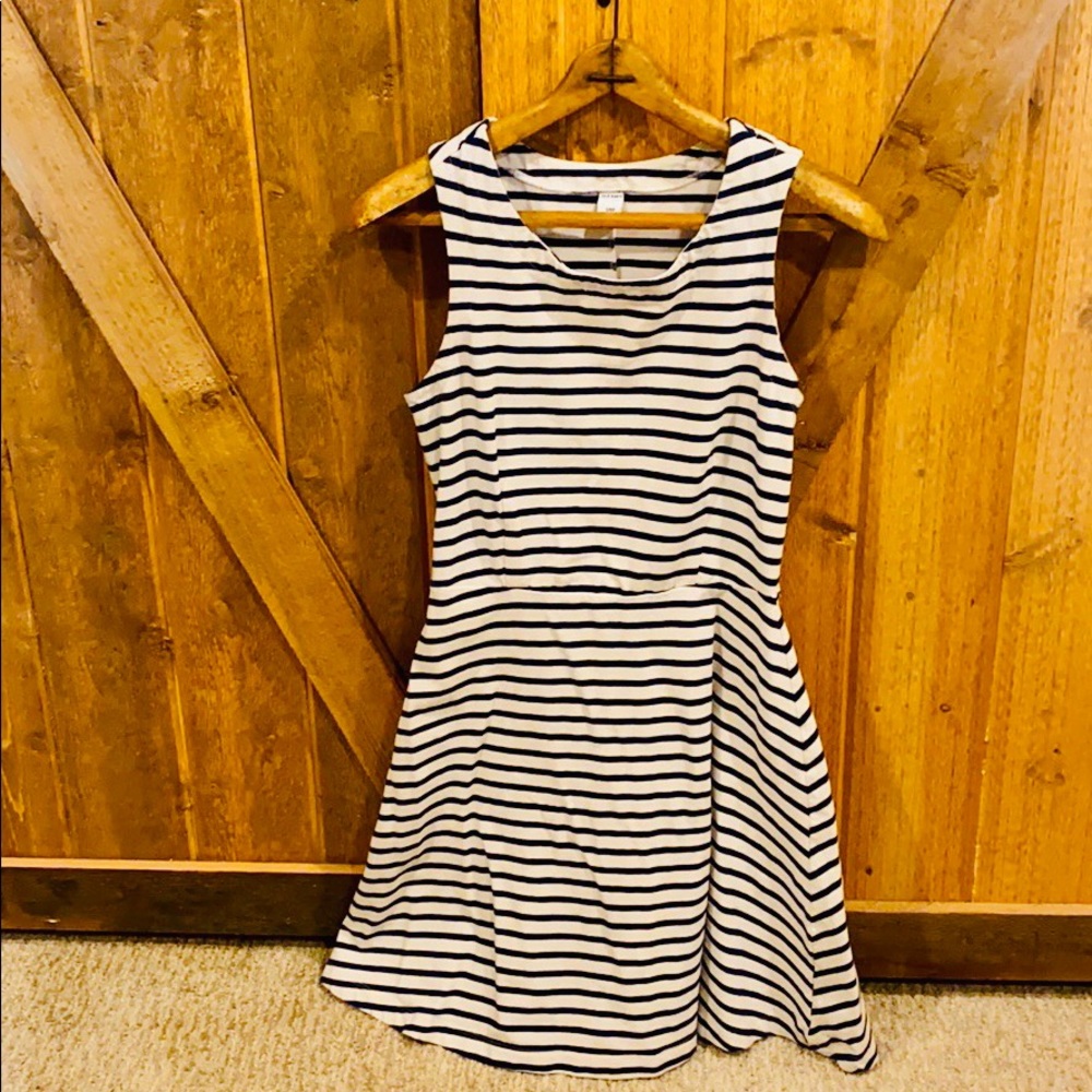 Navy and white stripped dress